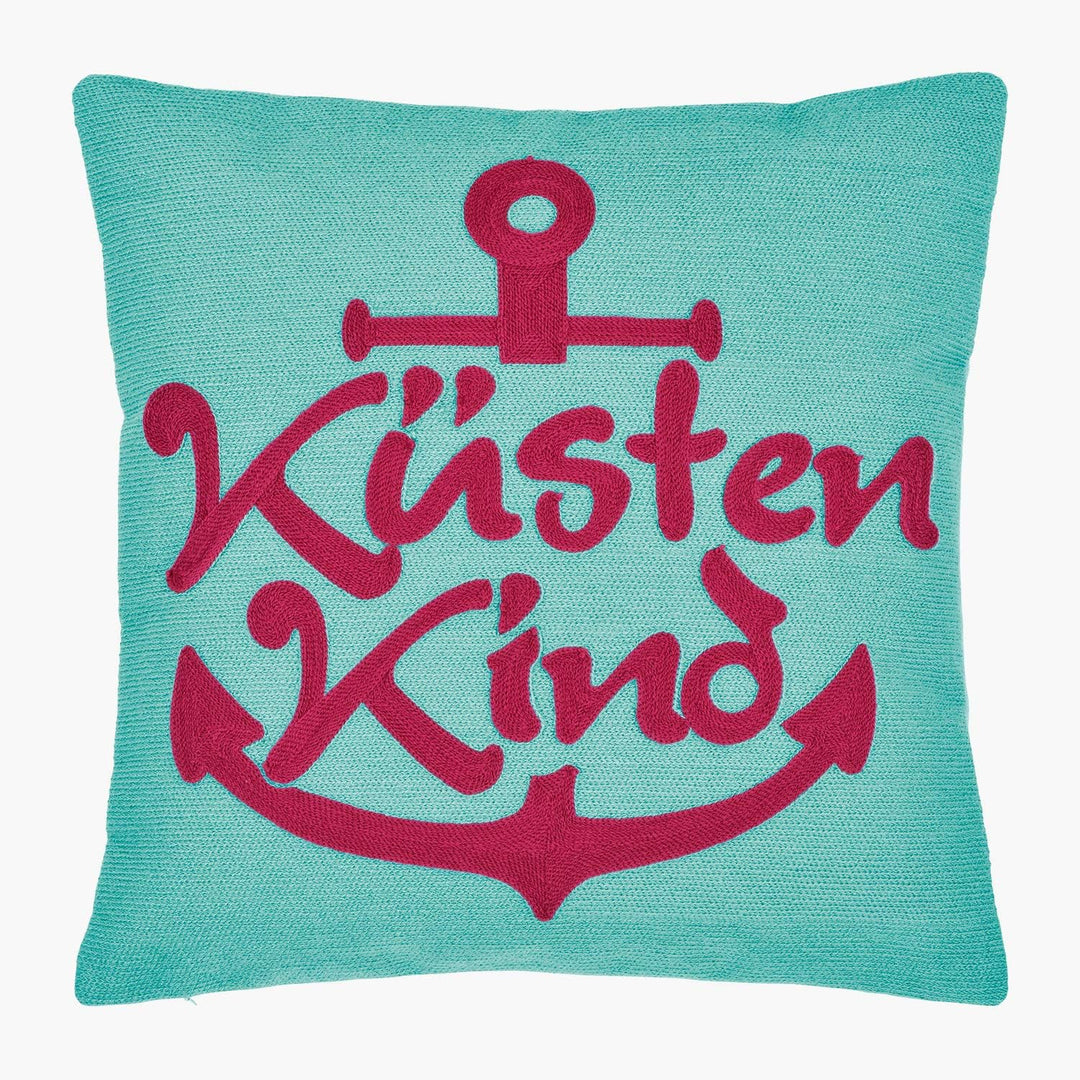 pad - KÜSTENKIND - Kissenhülle - Baumwolle - Aqua - 40 x 40cm - Lieferung erfolgt OHNE Füllung!