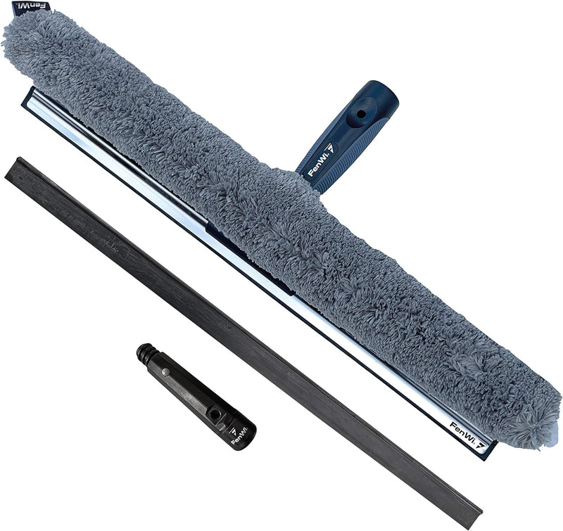 FenWi Kombi Fensterwischer 45/50cm breit für grosse Glas-Flächen mit 2in1 Fensterabzieher & Einwasch