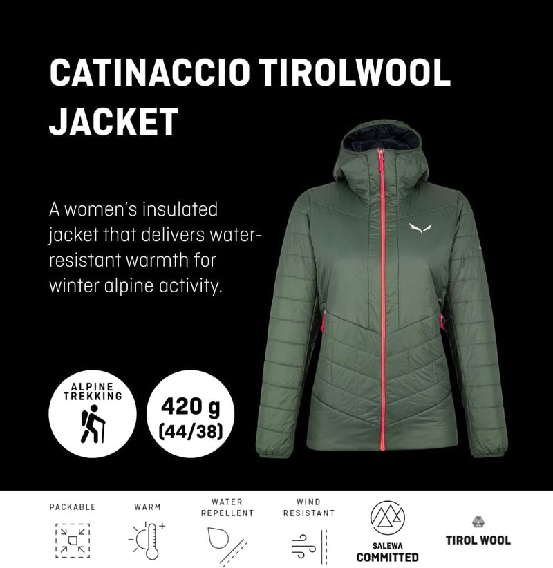 Salewa Damen Catinaccio Twr W Jkt Isolationsjacke mit Wolle gefüttert 44/38 6571, 44/38 6571