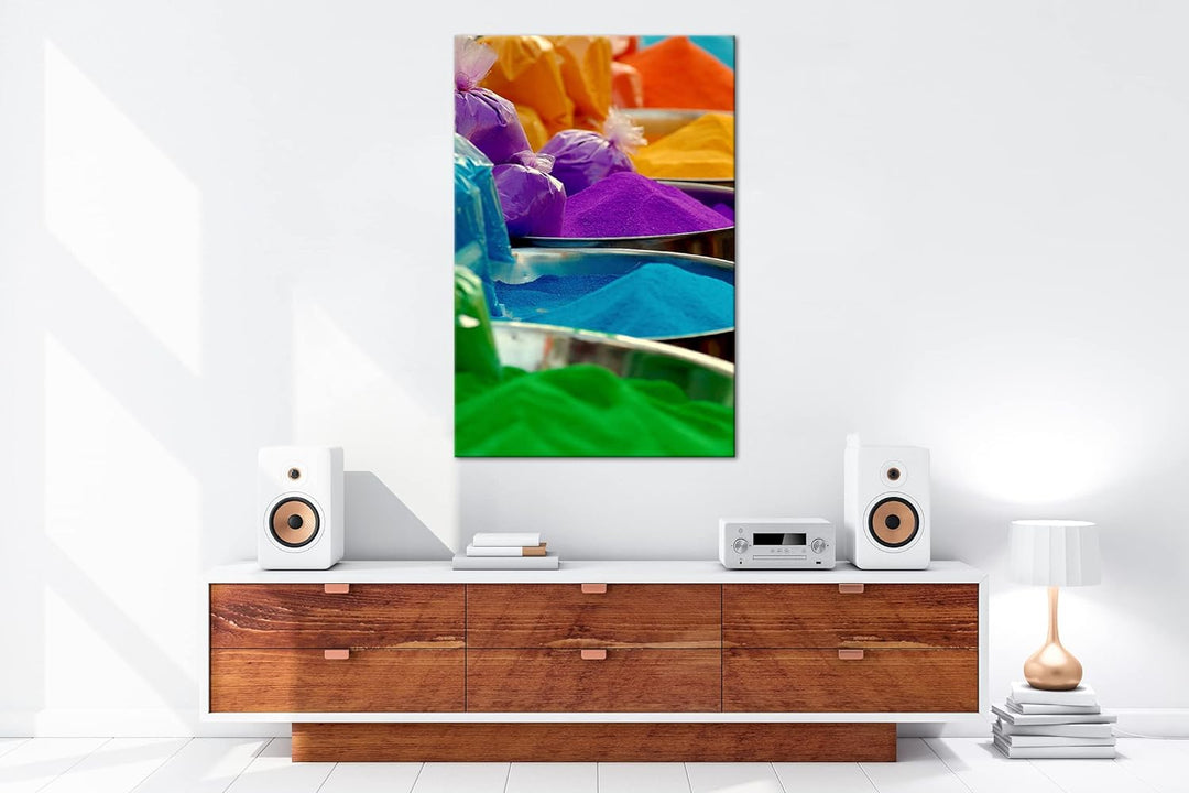 deyoli atemberaubende bunte Farben im Format: 80x60 als Leinwandbild, Motiv fertig gerahmt auf Echth