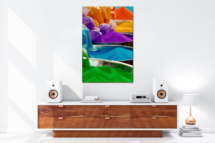 deyoli atemberaubende bunte Farben im Format: 80x60 als Leinwandbild, Motiv fertig gerahmt auf Echth
