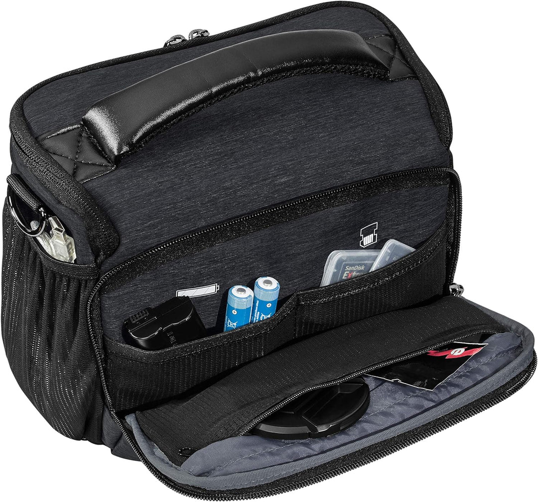 PEDEA DSLR-Kameratasche "Noble" mit Displayschutzfolie für Panasonic Lumix DMC-G2 / Pentax K-S2 / Ri