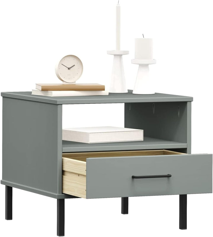 Tidyard Nachttisch Oslo mit Metallbeinen 1 offenes Fach und 1 Schublade Beistelltisch,Nachtschrank N