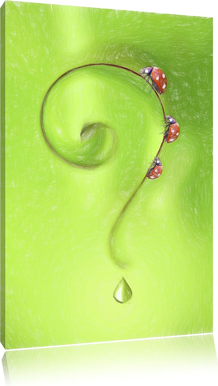 Pixxprint Marienkäfer als Leinwandbild/Grösse: 100x70 / Wandbild/Kunstdruck/fertig bespannt, 100x70