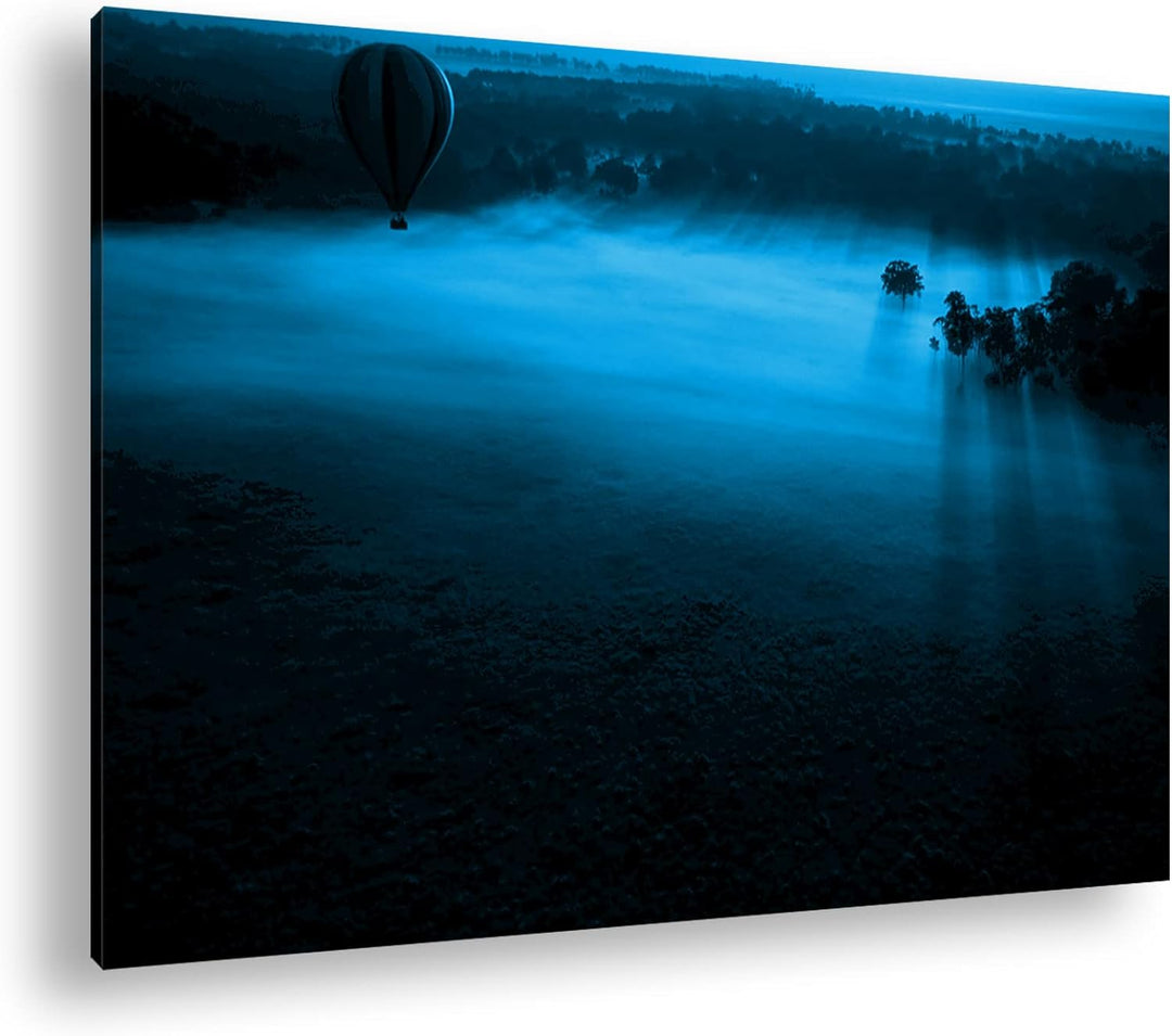 deyoli friedliche Landschaft in Afrika Format 80x60 Effekt: Monocrome Blau als Leinwandbild, Motiv f