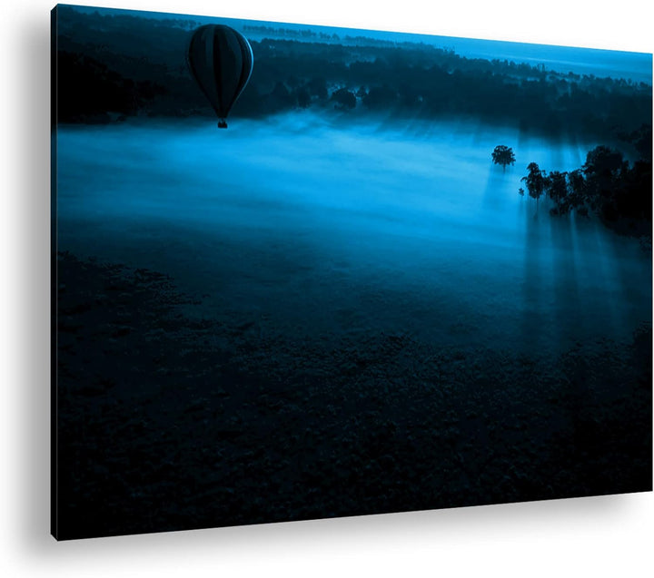 deyoli friedliche Landschaft in Afrika Format 80x60 Effekt: Monocrome Blau als Leinwandbild, Motiv f