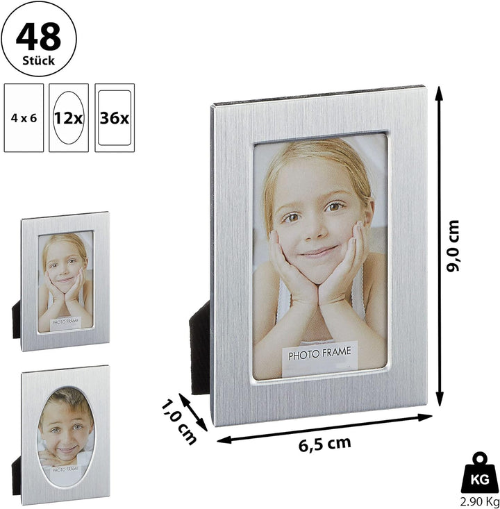 Cepewa Bilderrahmen DIY Midi 6,5x9cm │ Bildgrösse 4x6cm │Bildausschnitt oval/rechteckig (1 x 48er Se