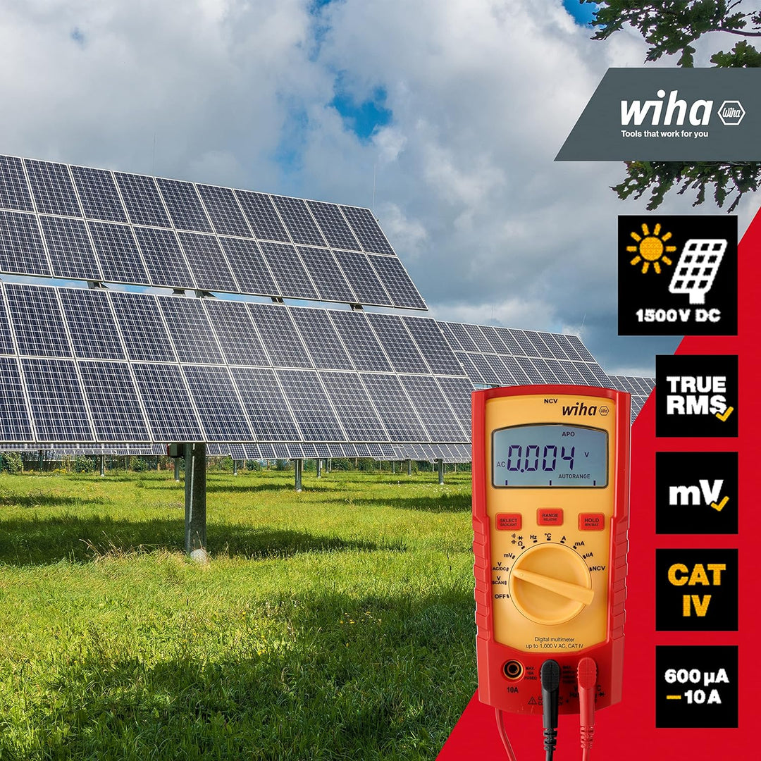 Wiha Digitales Multimeter bis 1.000 V AC, CAT IV inkl. 2x AAA-Batterien I mit True-RMS Funktion I LC