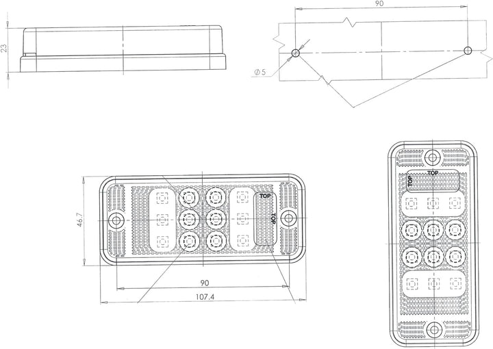LED-Rückfahrleuchte 168-12/24V