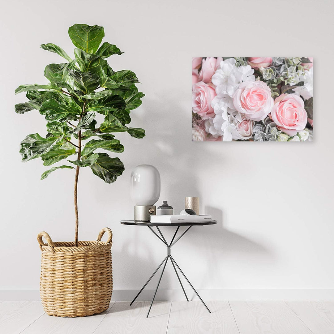 Feeby Deco Panel 120x80 cm Rosen XXL Wandbild Wanddekoration Deko Kunst Kunstdruck Natur Blumen Rosa