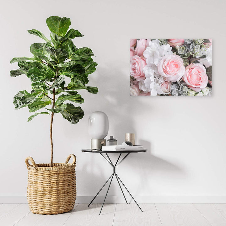 Feeby Deco Panel 120x80 cm Rosen XXL Wandbild Wanddekoration Deko Kunst Kunstdruck Natur Blumen Rosa