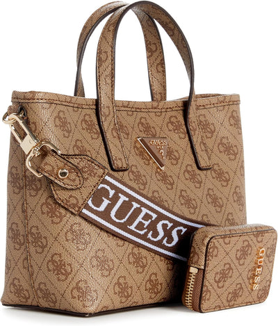 GUESS Damen Latona Tote Mini-Tragetasche, Umhängetasche Latte-logo, Latte-logo