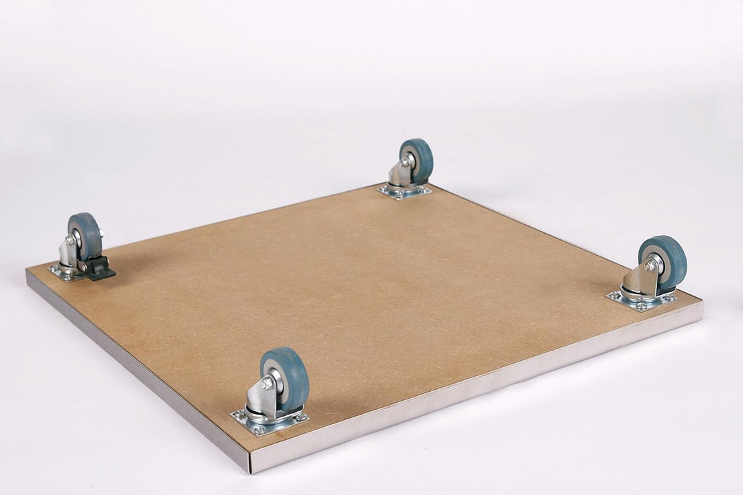 Möbelroller/Pflanzenroller (Profi) 50x50 cm, Edelstahl, 150kg, PU-Rolle + Bremse, Marke: Szagato, Ma