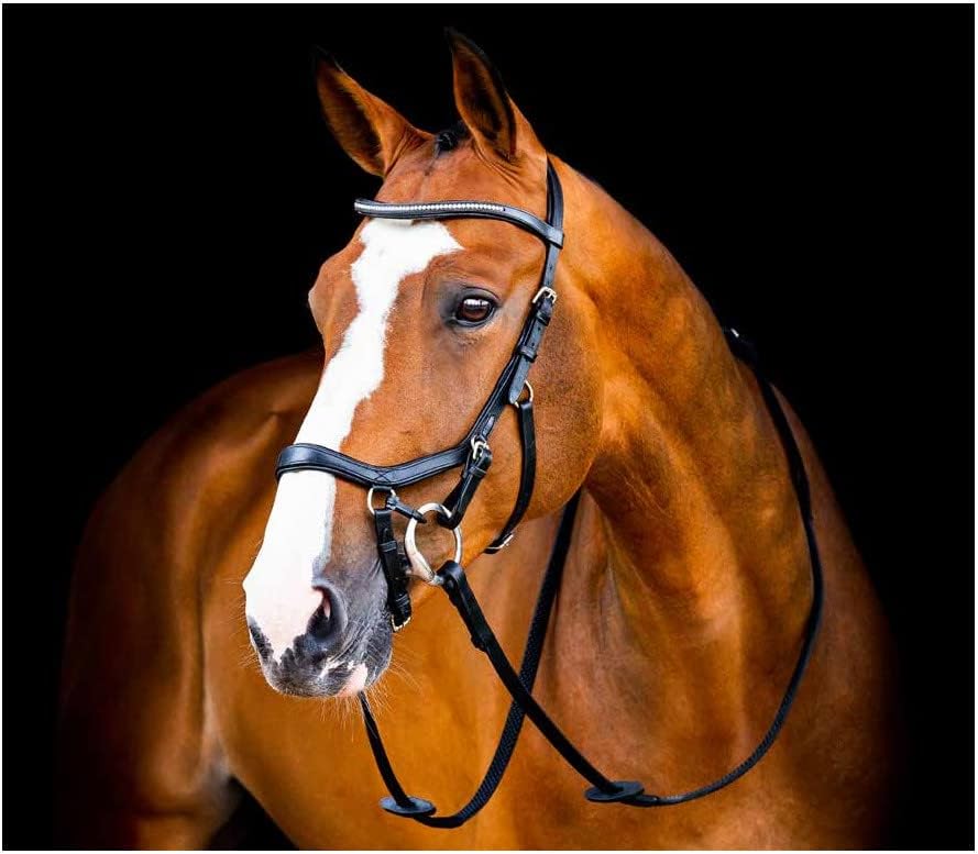 Horseware Unisex-Erwachsene Micklem Diamante Competit Zügel, Schwarz