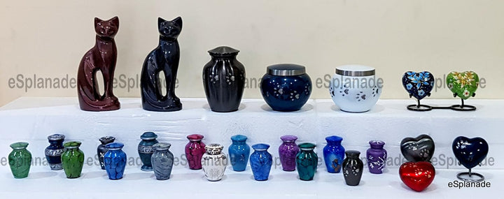 eSplanade pet cat cremation urn memorials urn behälter glas topf | Messingurne | Metallurne | Grabur