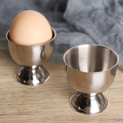Eierbecher aus Edelstahl für weich gekochte Eier 12er Set Eierhalter Tablett, 12