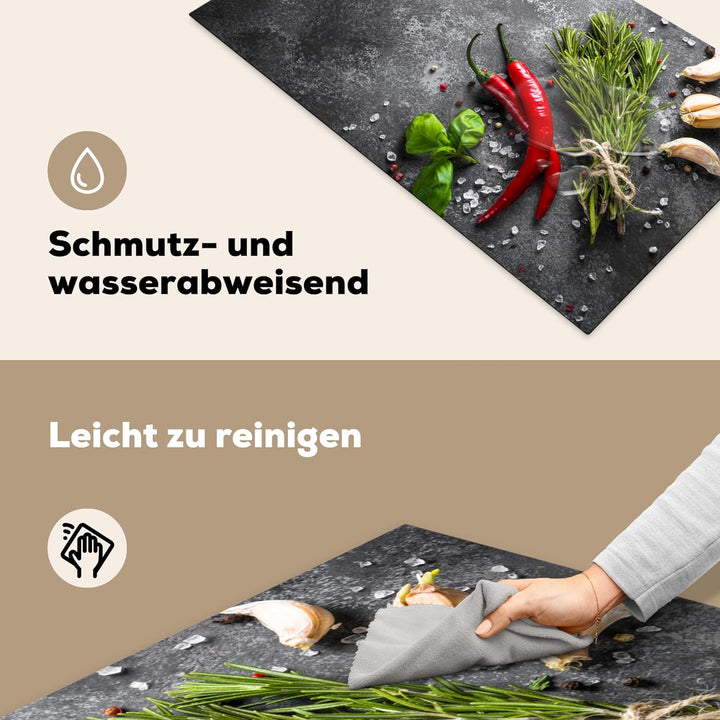 KitchenYeah© Herdabdeckplatte Einteilig Küche Kochfeld Abdeckung Ceranfeld Herdplattenabdeckung Aufr