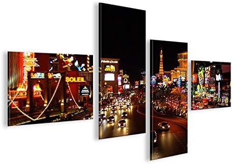 islandburner Bild Bilder auf Leinwand The Strip 4L Las Vegas XXL Poster Leinwandbild Wandbild Dekoar