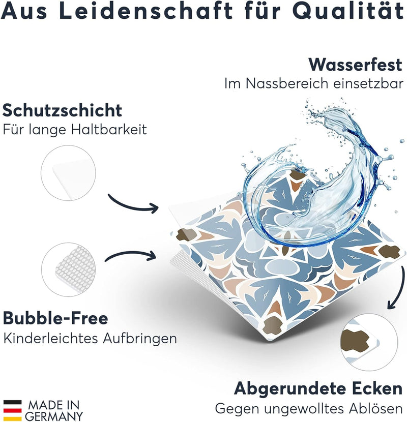 CREATISTO Klebefliesen Stickerfliesen Fliesenfolie - Stylische Sticker Aufkleber für Fliesen I Klebe