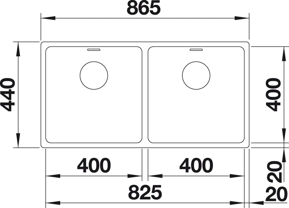 BLANCO ANDANO 400/400-U | Edelstahl | Einbauart: Unterbau | ohne Ablauffernbedienung | 90er Untersch