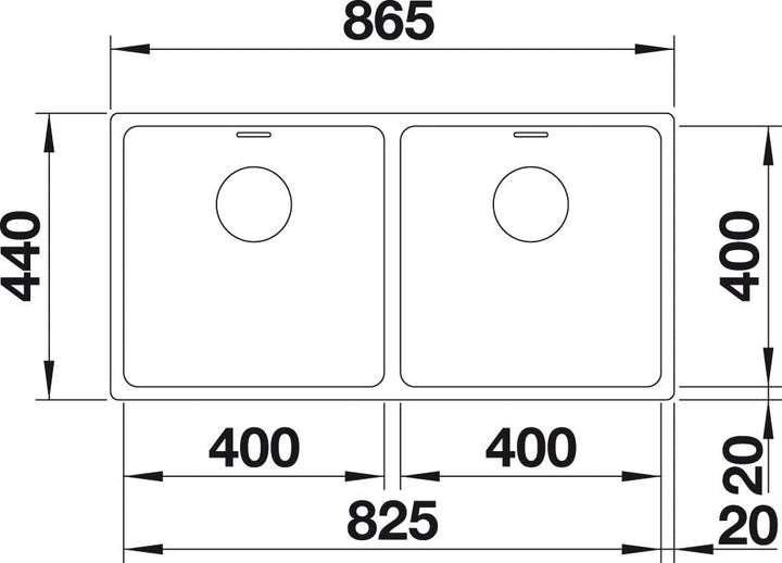 BLANCO ANDANO 400/400-U | Edelstahl | Einbauart: Unterbau | ohne Ablauffernbedienung | 90er Untersch