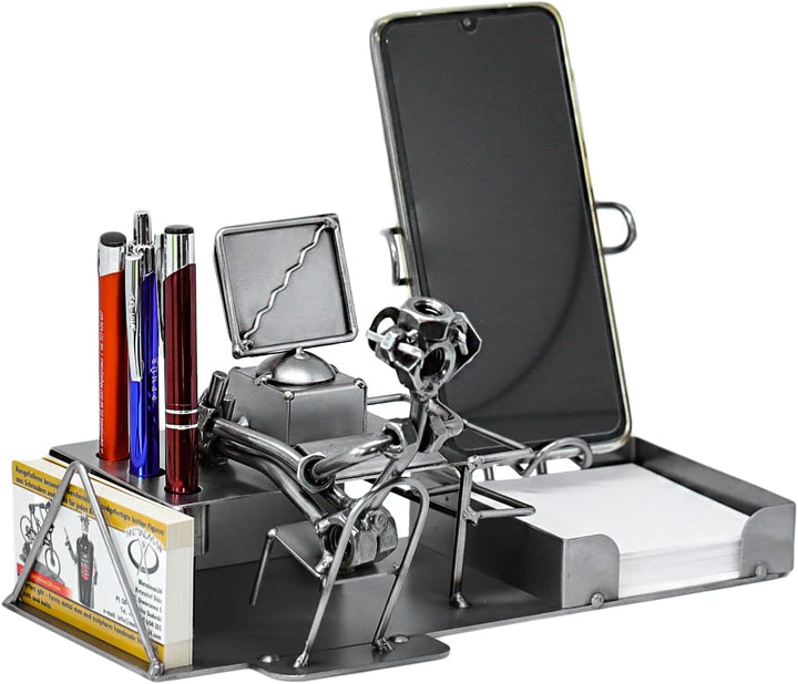 metalman24 Schraubenmännchen BÜRO PC Schreibtisch Organizer HANDYHALTER Visitenkartenhalter Stifteha