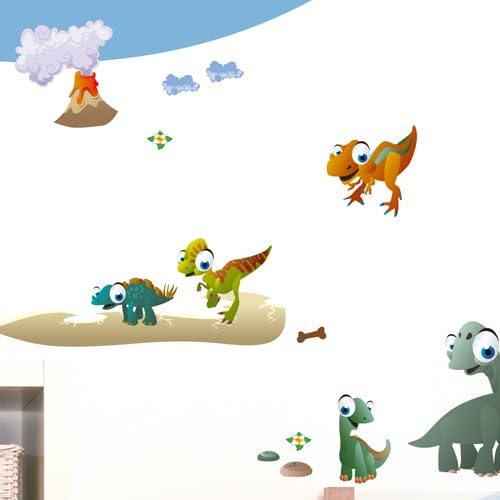 Wandkings Dinosaurier Wandsticker XL Set, 44 Aufkleber, Gesamtfläche 130 x 70 cm