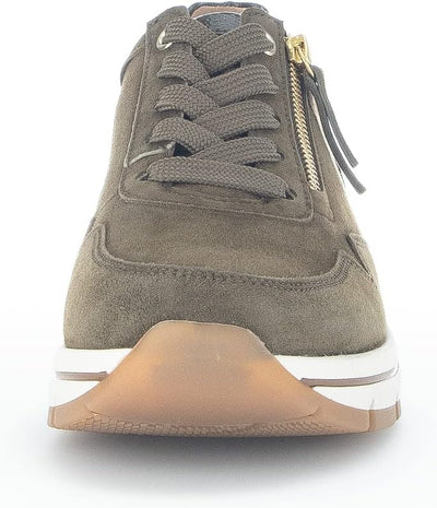 Gabor Damen Low-Top Sneaker,Halbschuhe,Wechselfussbett,Komfortable Mehrweite (H) 38 EU Weit Beige Tu