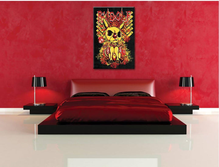 Dark Bad rudolf black Bild auf Leinwand, XXL riesige Bilder fertig gerahmt mit Keilrahmen, Kunstdruc
