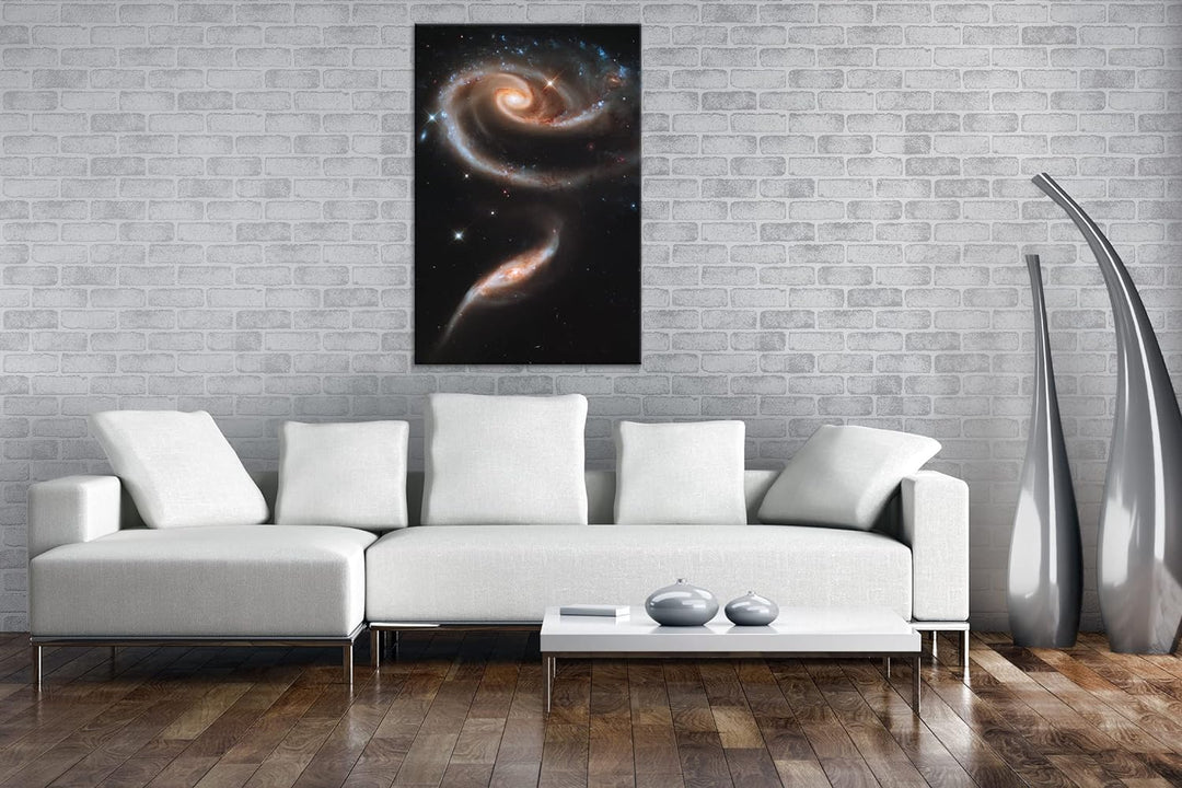 deyoli gigantisches Universum im Format: 100x70 als Leinwandbild, Motiv fertig gerahmt auf Echtholzr