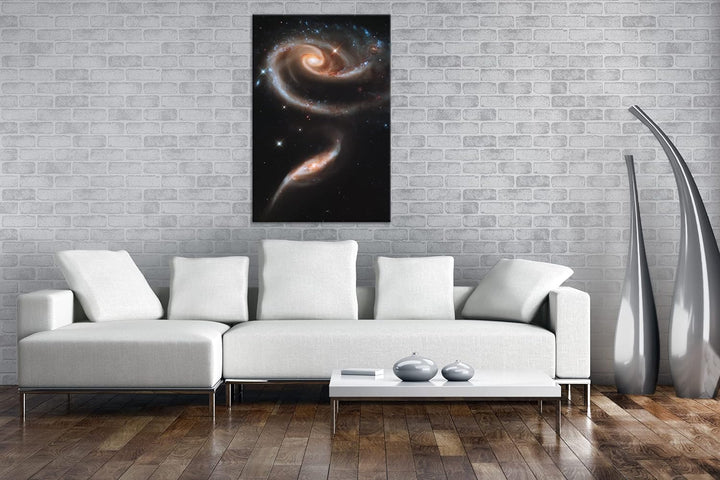 deyoli gigantisches Universum im Format: 100x70 als Leinwandbild, Motiv fertig gerahmt auf Echtholzr