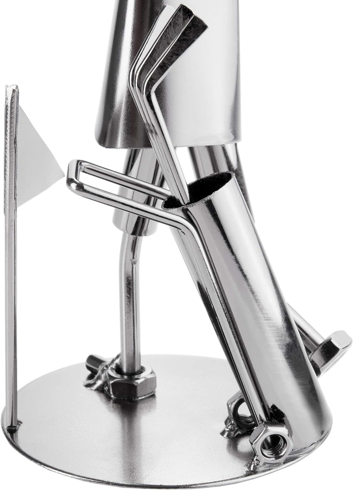 BRUBAKER Schraubenmännchen Golfer - Handarbeit Eisenfigur Metallmännchen Golf - Metallfigur Geschenk