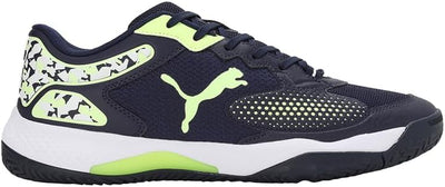 PUMA Unisex Solarcourt Rct Tennisschuh 41 EU Puma Navy Fast Yellow Puma White, 41 EU Puma Navy Fast