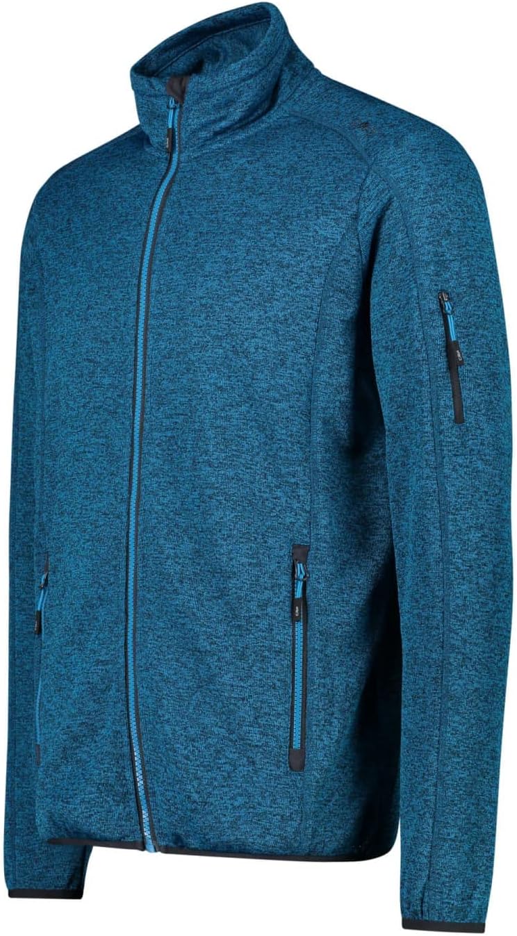 CMP Leichte Fleece-Strickjacke mit Netz 56 Tiefes See-Riff, 56 Tiefes See-Riff