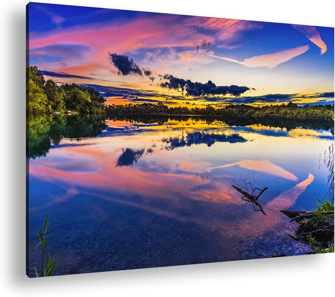 deyoli himmliche Küste Format: 80x60 cm als Leinwandbild, Motiv fertig gerahmt auf Echtholzrahmen, H