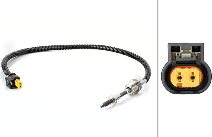 HELLA 6PT 014 494-581 Sensor, Abgastemperatur - 2-polig - geschraubt - Kabel: 410mm