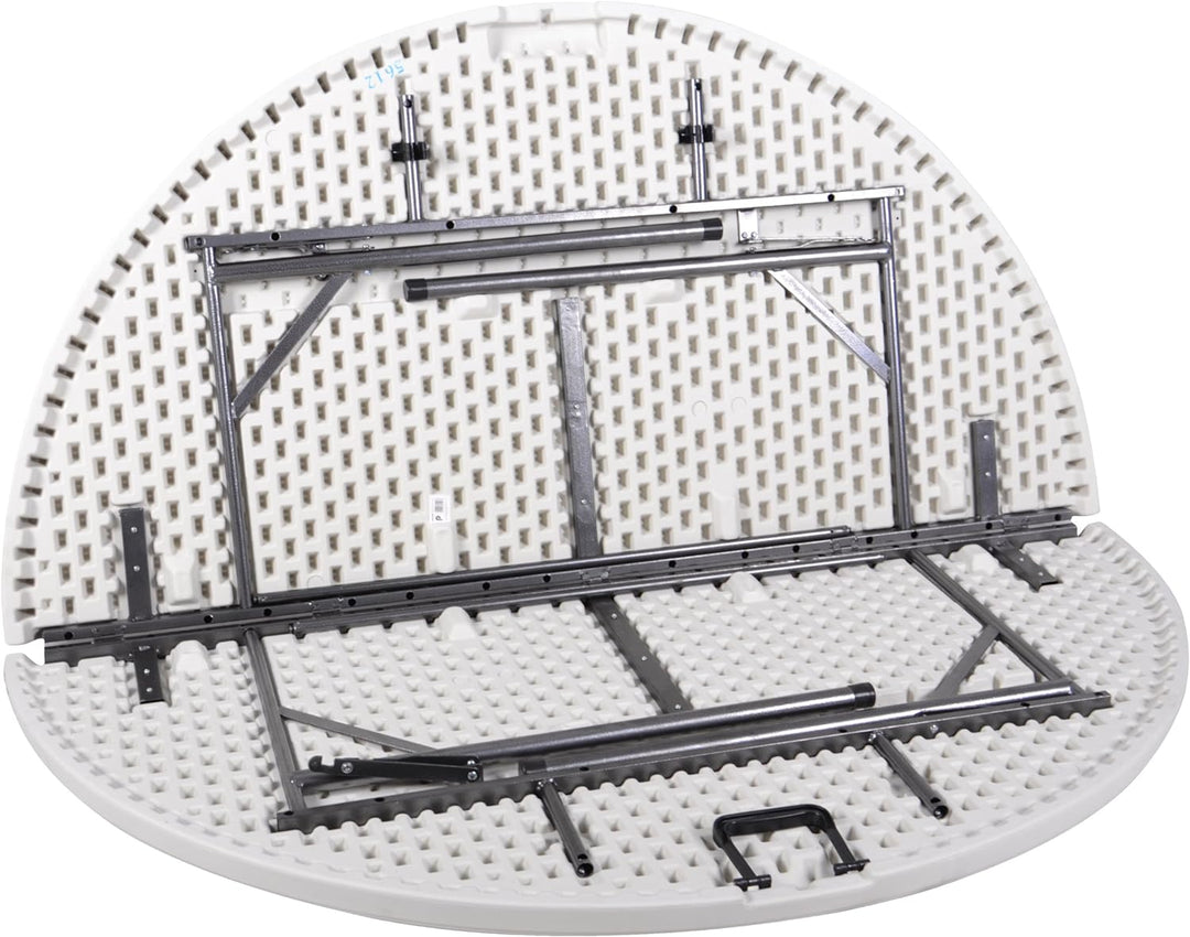 Nexos Trading Klapptisch rund 160 cm x 75 cm klappbar weiss Gartentisch Partytisch bis 8 Personen 20