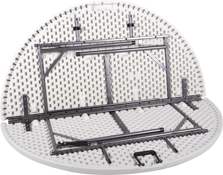 Nexos Trading Klapptisch rund 160 cm x 75 cm klappbar weiss Gartentisch Partytisch bis 8 Personen 20