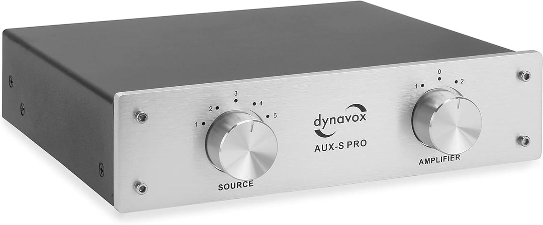 Dynavox AUX-S PRO, Eingangs-Erweiterungs-Umschalter mit 5 Cinch-Eingängen, Anschlüsse für Zwei Stere