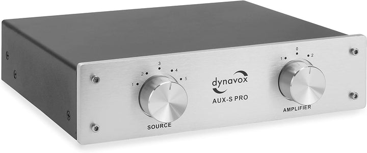 Dynavox AUX-S PRO, Eingangs-Erweiterungs-Umschalter mit 5 Cinch-Eingängen, Anschlüsse für Zwei Stere
