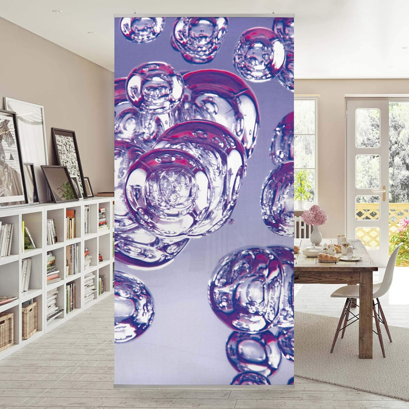 Bilderwelten Raumteiler Purple Bubbles 250x120cm inkl. transparenter Halterung 250x120cm incl. trans