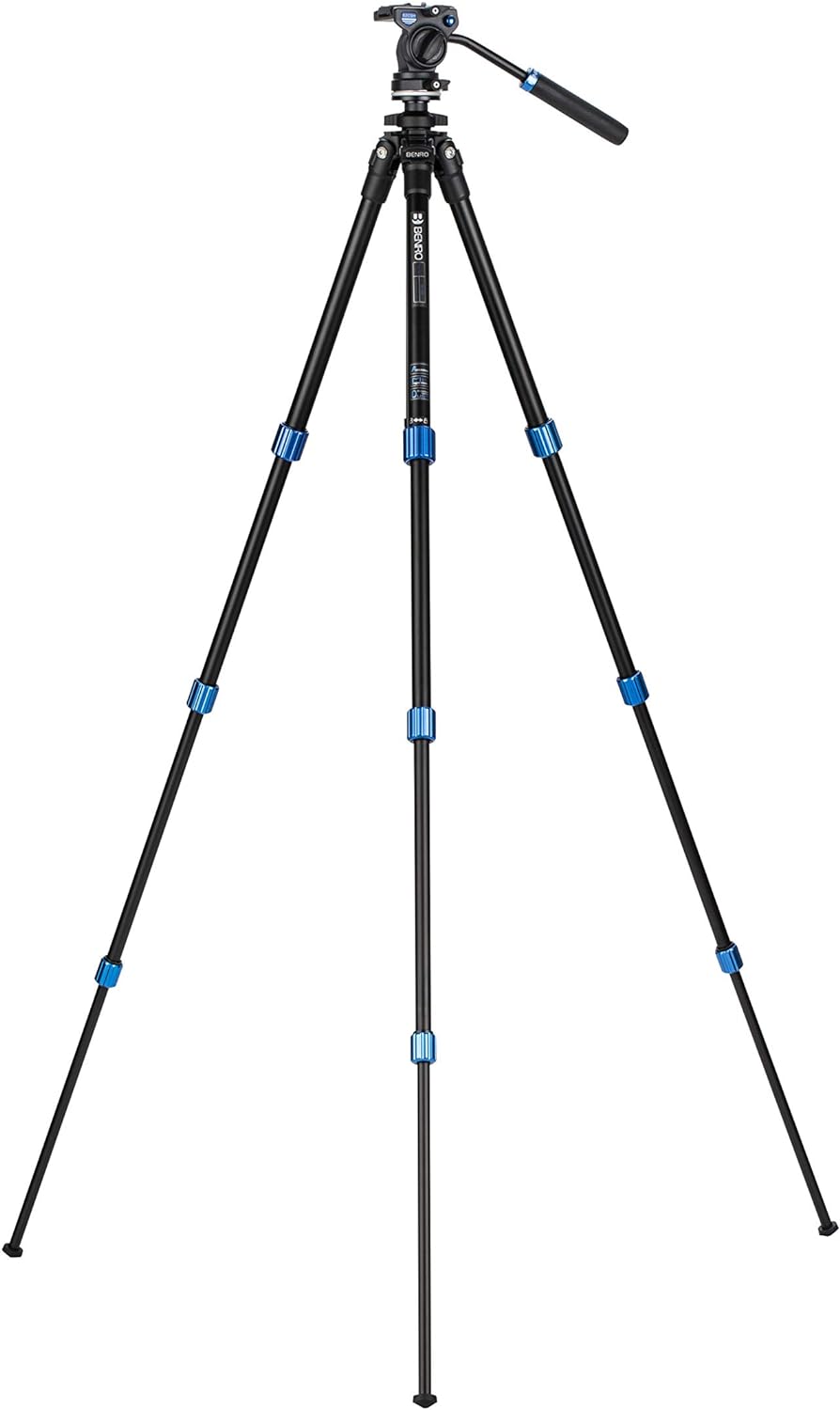 BENRO Kit Trepied Slim Vidéo + Tête S2C - TSL08AS2CSH Aluminium, Aluminium