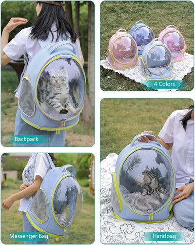 PETCUTE Katzentragerucksack,Haustier Rucksack Raumkapsel mit Herausnehmbarer Matte,Faltbar Rucksack