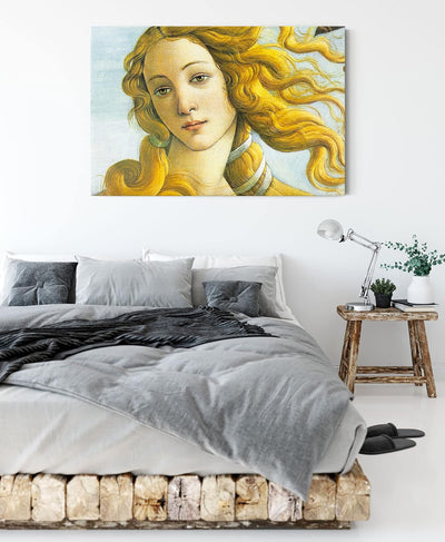 Sandro Botticelli - Die Geburt der Venus Ausschnitt als Leinwandbild / Grösse: 100x70 cm / Wandbild