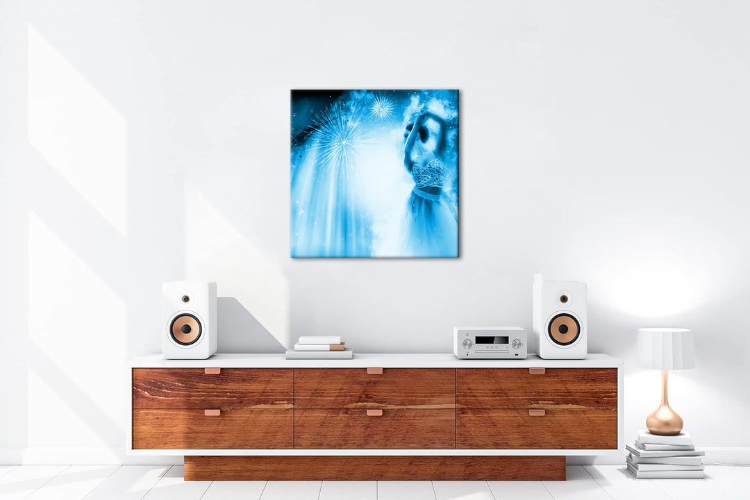 Sinnlichkeit des Tanzes Format: 40x40 Effekt: Monocrome Blau als Leinwand, Motiv fertig gerahmt auf
