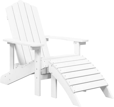 Gecheer 2 STK. Adirondack Gartenstühle mit Hockern Gartensessel Deckchair Holzstuhl Stuhl Sessel Ter