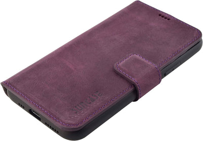 Suncase Book-Style Hülle kompatibel mit iPhone 11 (6.1 Zoll) Leder Tasche (Slim-Fit) Lederhülle Hand