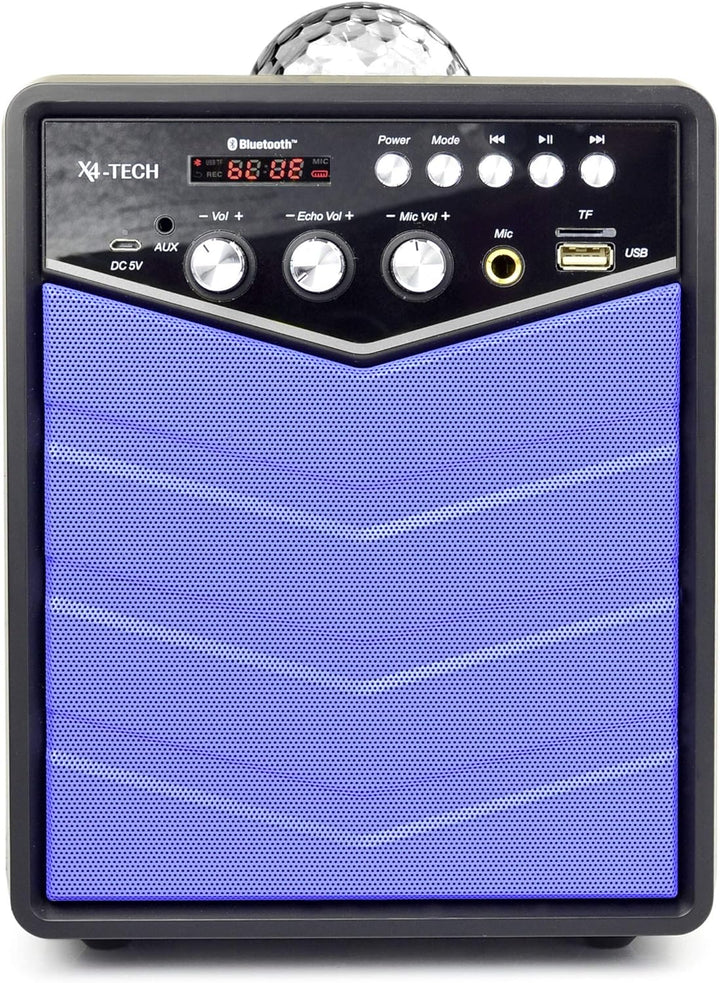 X4-TECH Rockstar – Tragbarer Bluetooth Lautsprecher - Mobile Soundanlage - Karaoke Anlage Party Disc