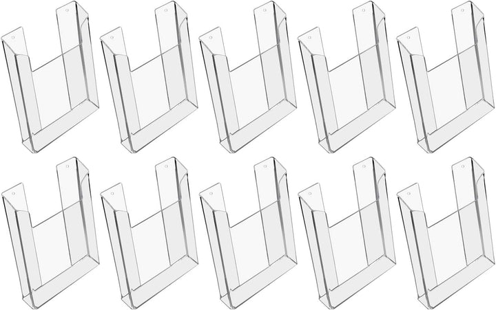 HMF 46842 Wand Prospekthalter aus Acryl | 10 Stück | DIN A5 Hochformat | Transparent 10 Stück DIN A5