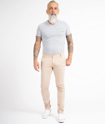 Indumentum Chino Hose Basic Slim Fit IS-305 29W / 30L Beige, 29W / 30L Beige